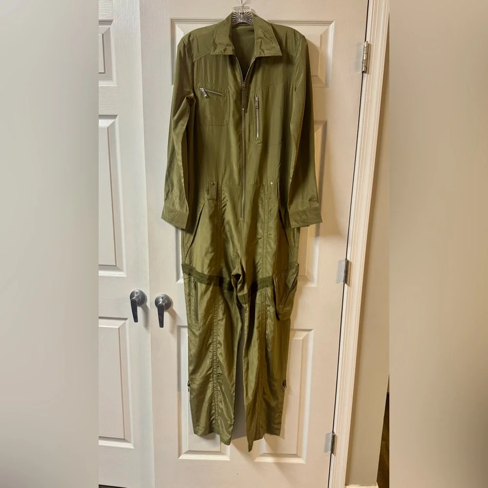 Polo Ralph Lauren Women’s Minimalist Utility Jumpsuit Moss Green Size 4 - Picture 1 of 16